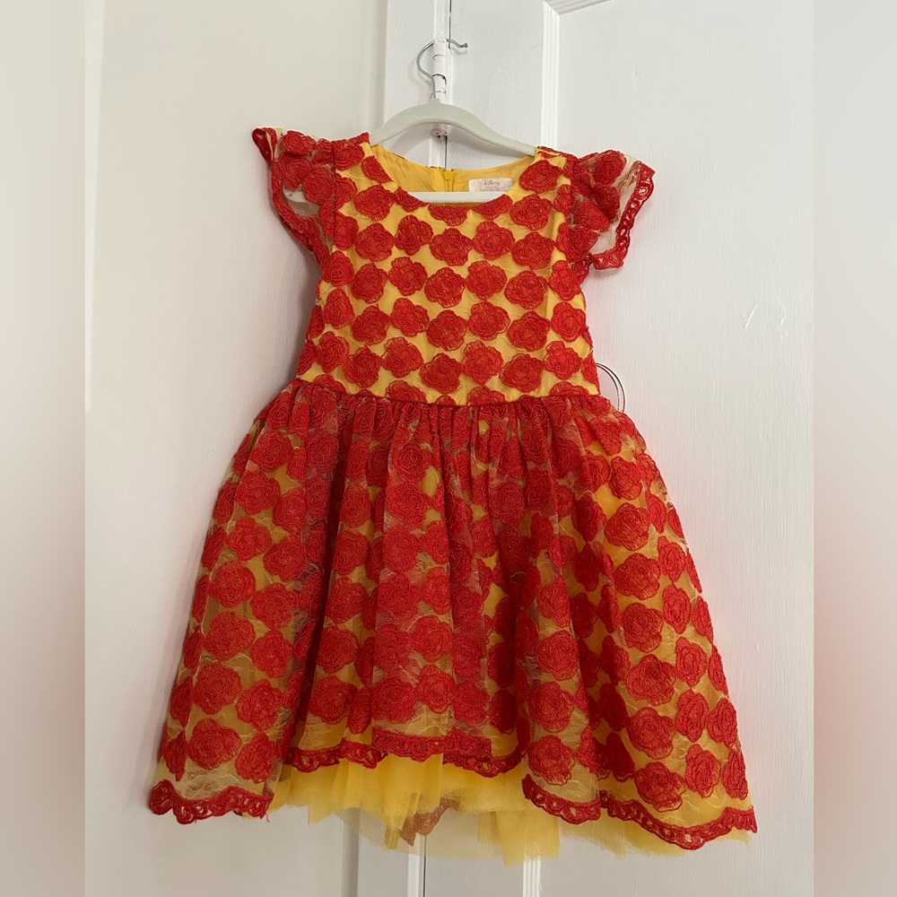 Disney Belle Rose Tutu Couture Tulle Dress Size 6